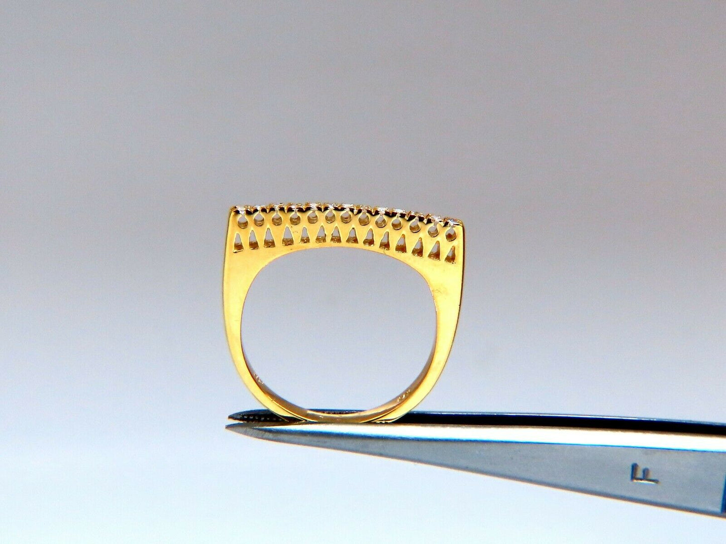 .75ct Natural Diamonds STacking Bands 14kt Gold Mod minimalist deco