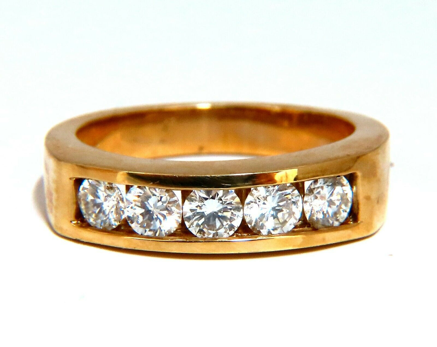 .70ct Natural Round Diamonds 5 Band Channel Ring 14kt