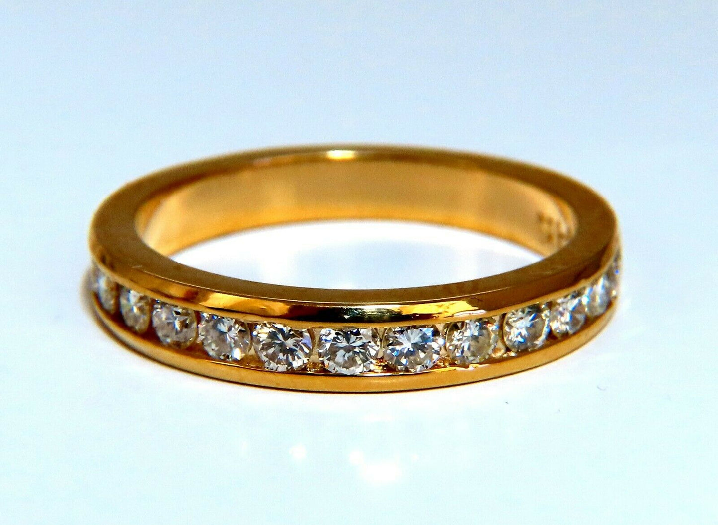 .52ct channel row natural round diamond band ring 14 Karat