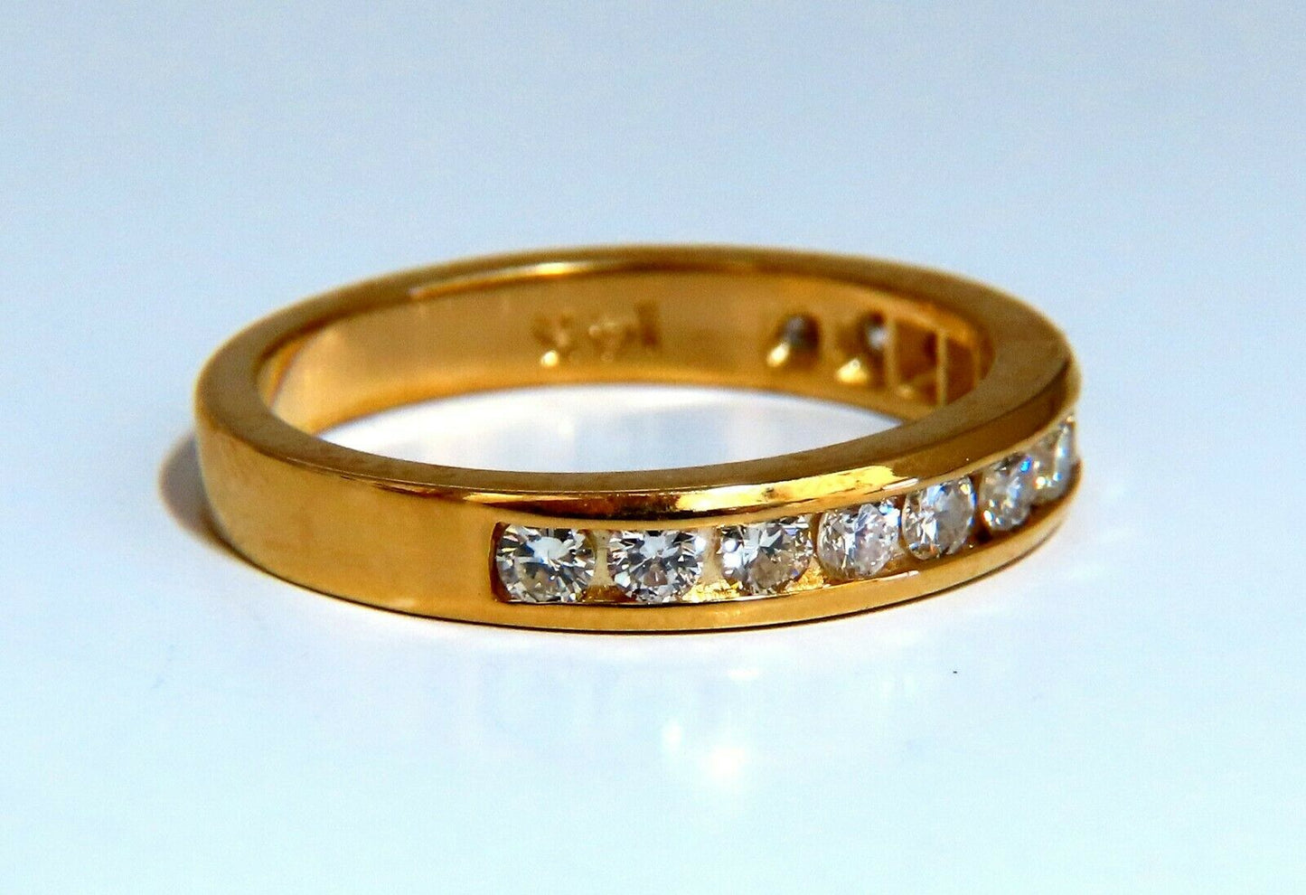 .52ct channel row natural round diamond band ring 14 Karat