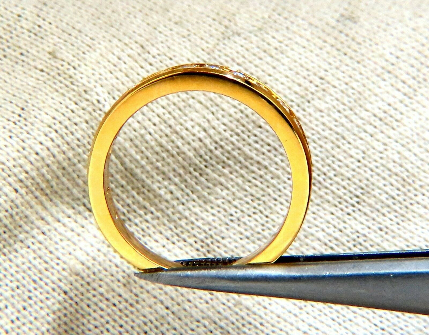 .52ct channel row natural round diamond band ring 14 Karat