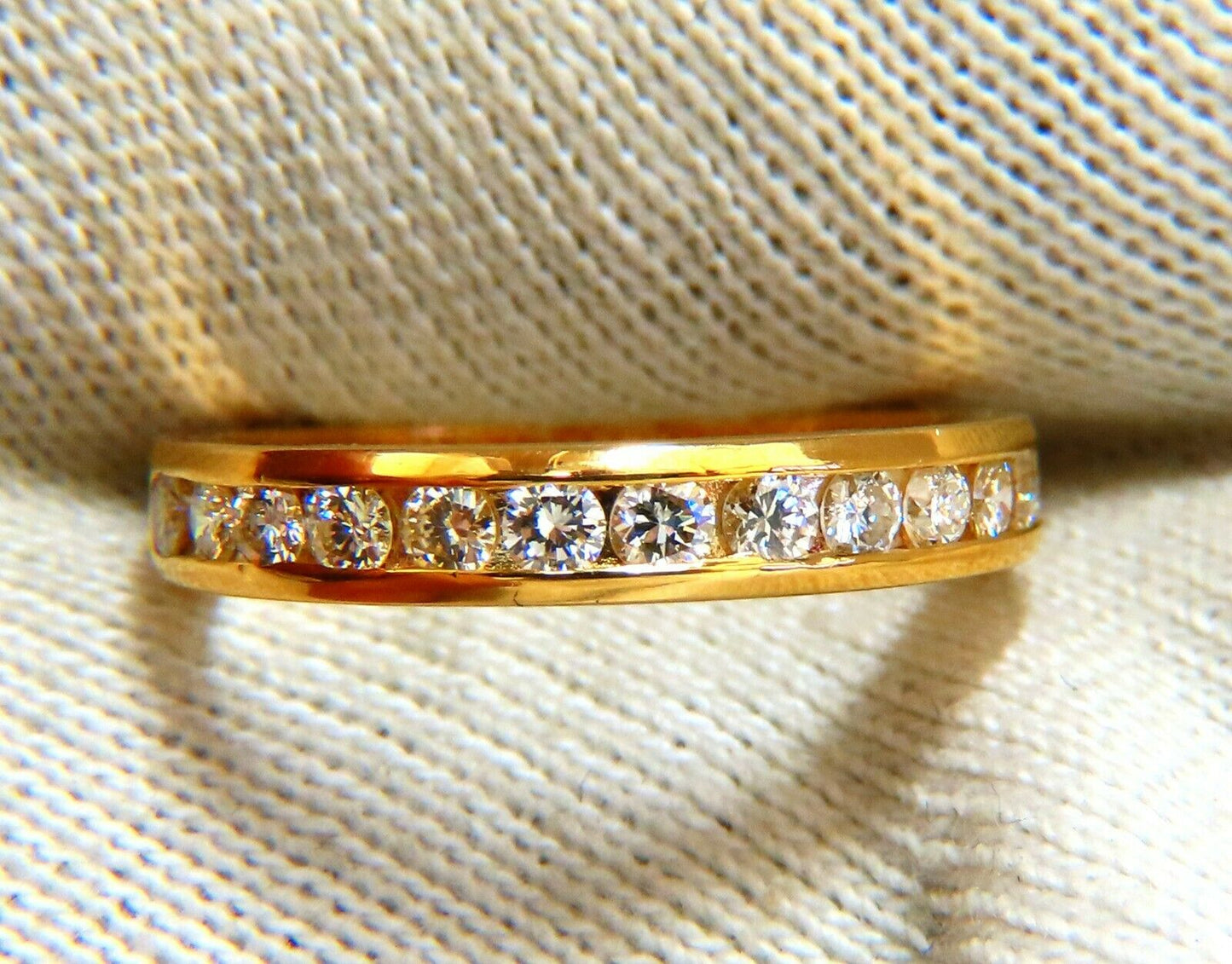 .52ct channel row natural round diamond band ring 14 Karat