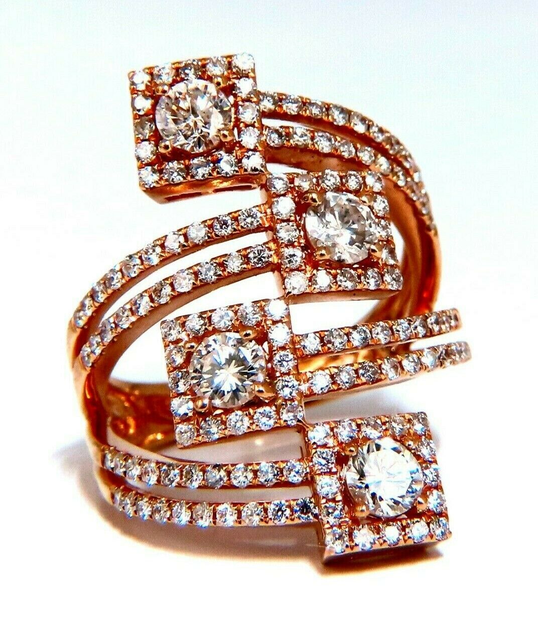 2.20ct Natural Diamonds Cluster Wrap Ring 18kt