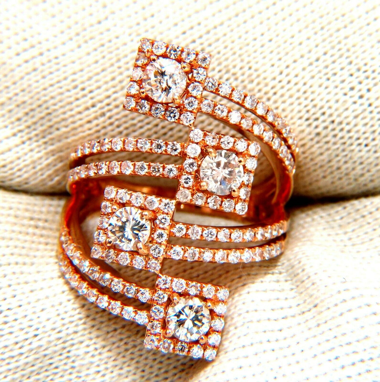 2.20ct Natural Diamonds Cluster Wrap Ring 18kt