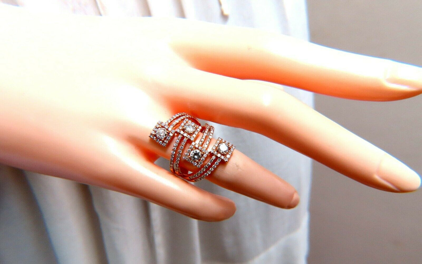 2.20ct Natural Diamonds Cluster Wrap Ring 18kt