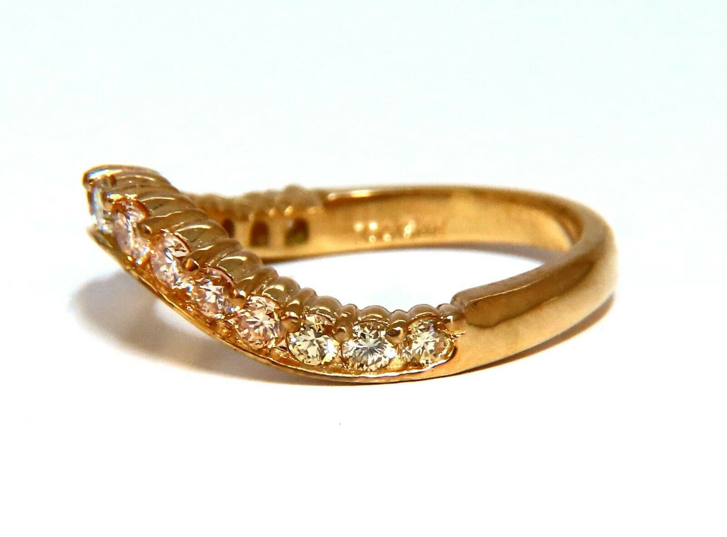 .60ct Natural Fancy Color Shades of Yellow Diamonds Wave Swirl Band Ring 14kt