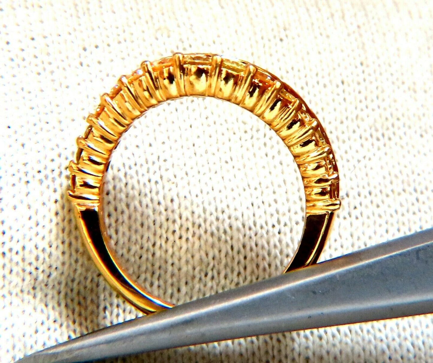 .60ct Natural Fancy Color Shades of Yellow Diamonds Wave Swirl Band Ring 14kt