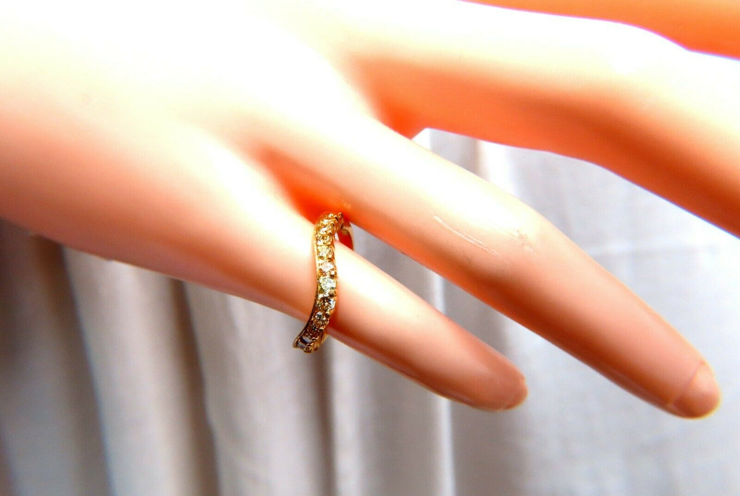 .60ct Natural Fancy Color Shades of Yellow Diamonds Wave Swirl Band Ring 14kt