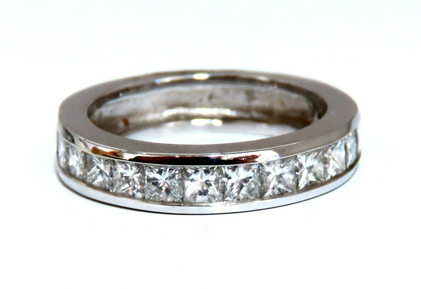 1.40ct Natural Princess Cut Diamonds Band Channel Platinum Prime