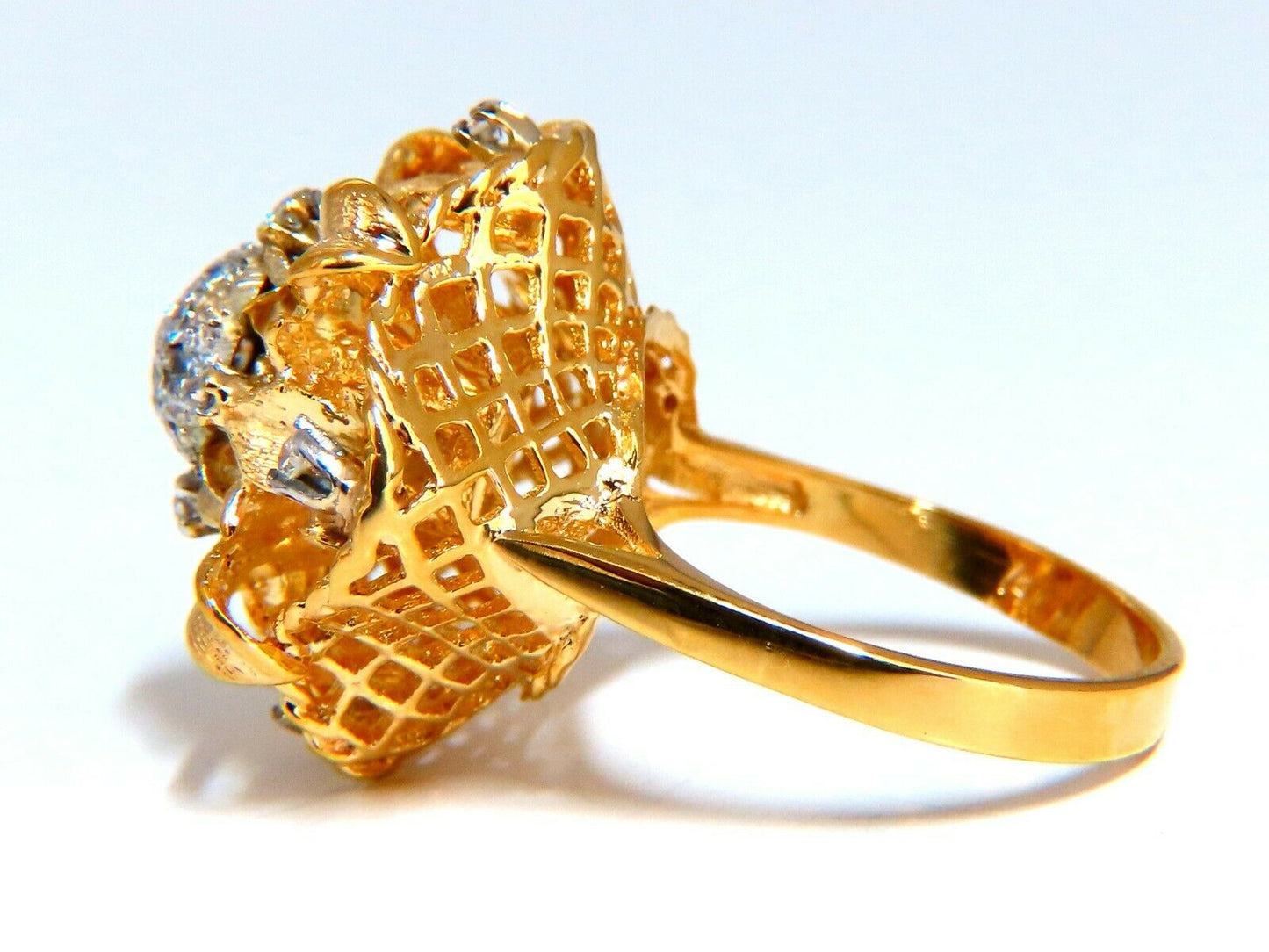 .30ct Natural Diamonds Filigree Curling Ring 14kt