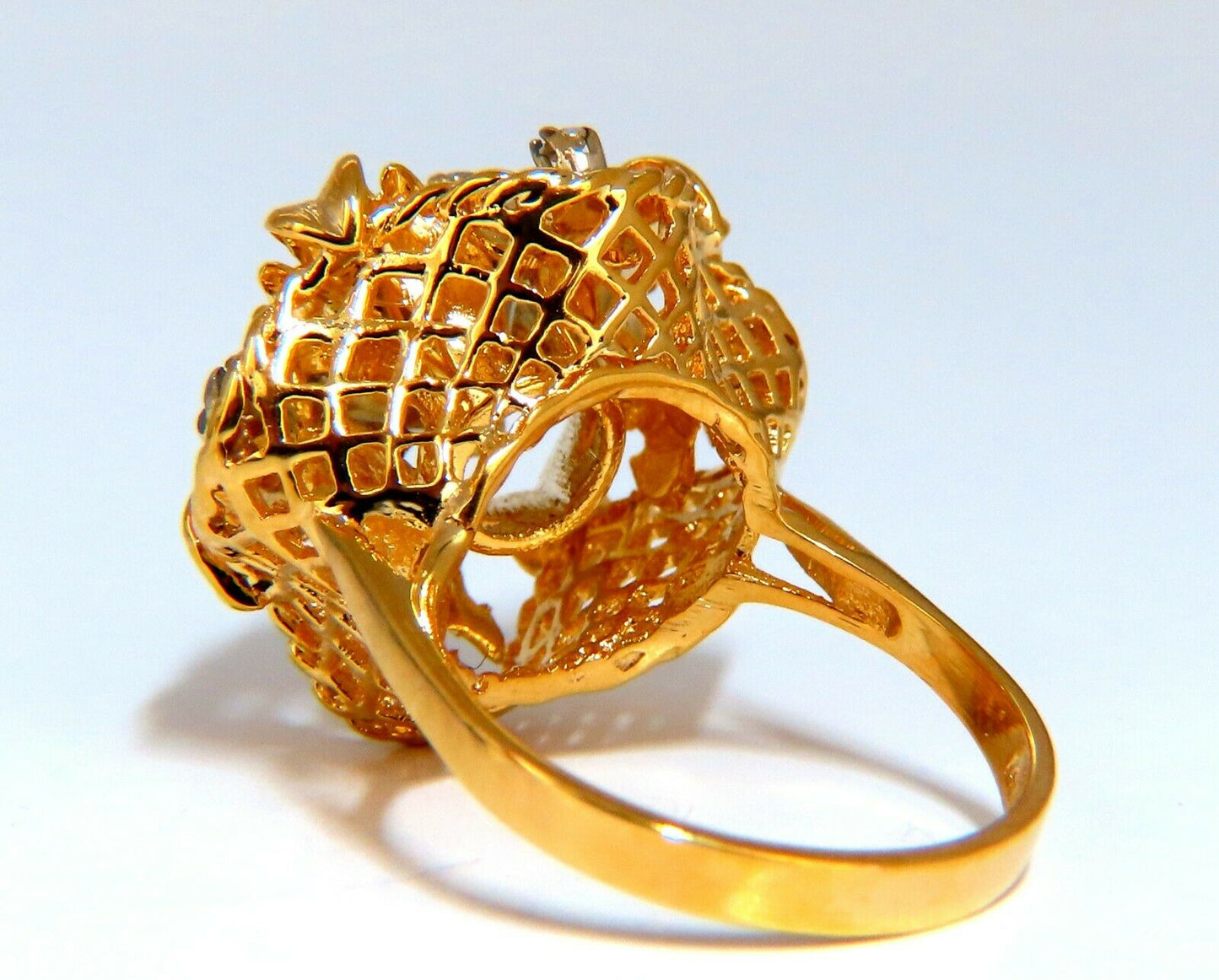 .30ct Natural Diamonds Filigree Curling Ring 14kt