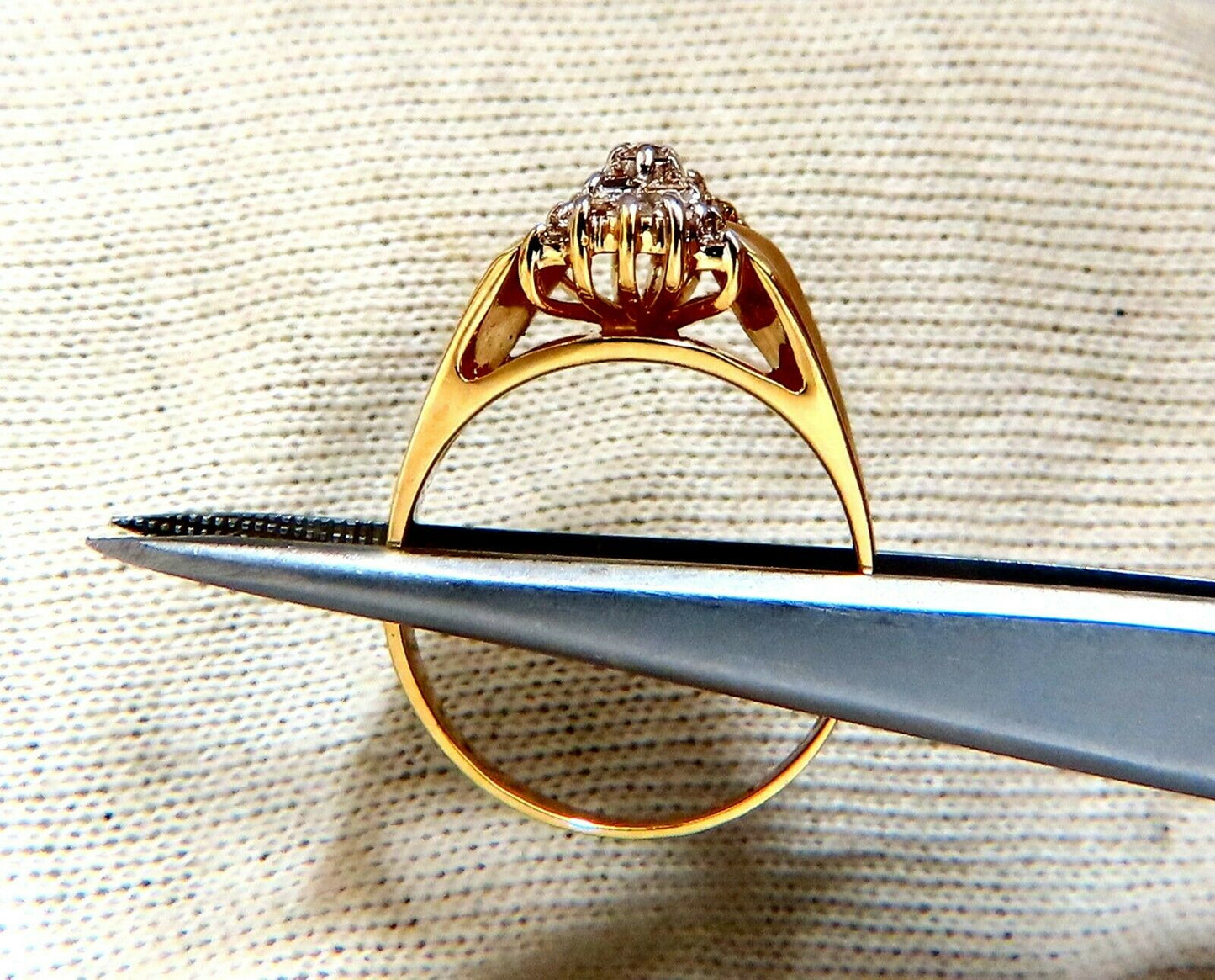 .70ct Natural Diamonds Shrimp Vintage Ring 14kt