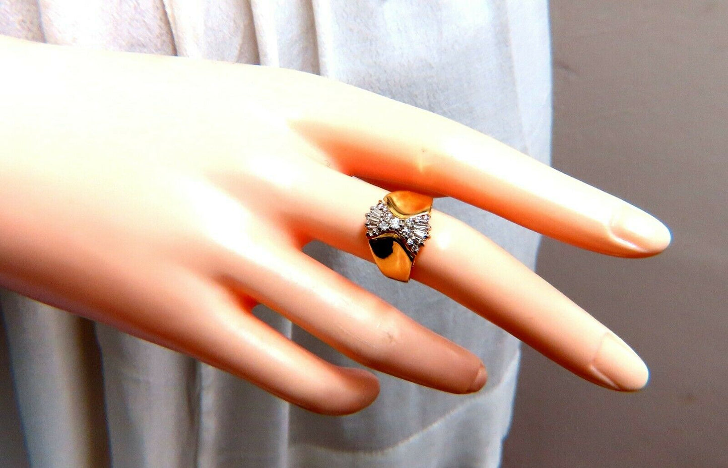 .70ct Natural Diamonds Shrimp Vintage Ring 14kt