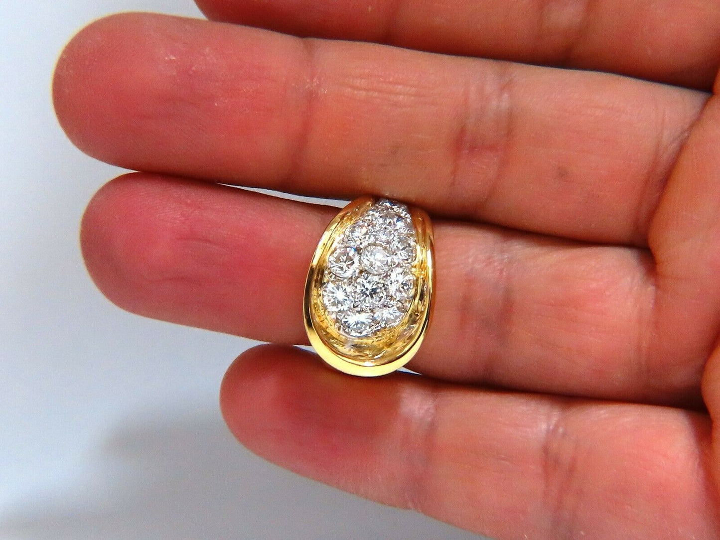 2.60ct Natural Diamonds Cluster Bead Set Bow Curled Ring 14kt