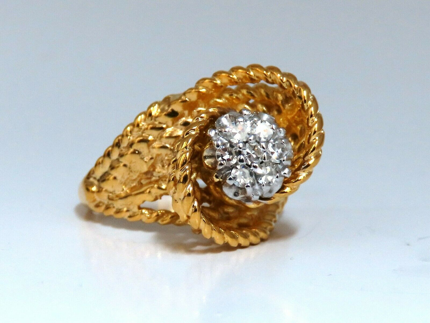 .35ct Rope Twist Cluster Ring 14kt