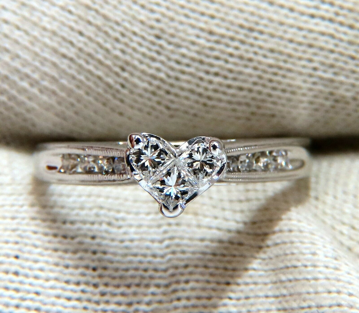 .60ct Princess & Round Raised Cluster Ring 14kt