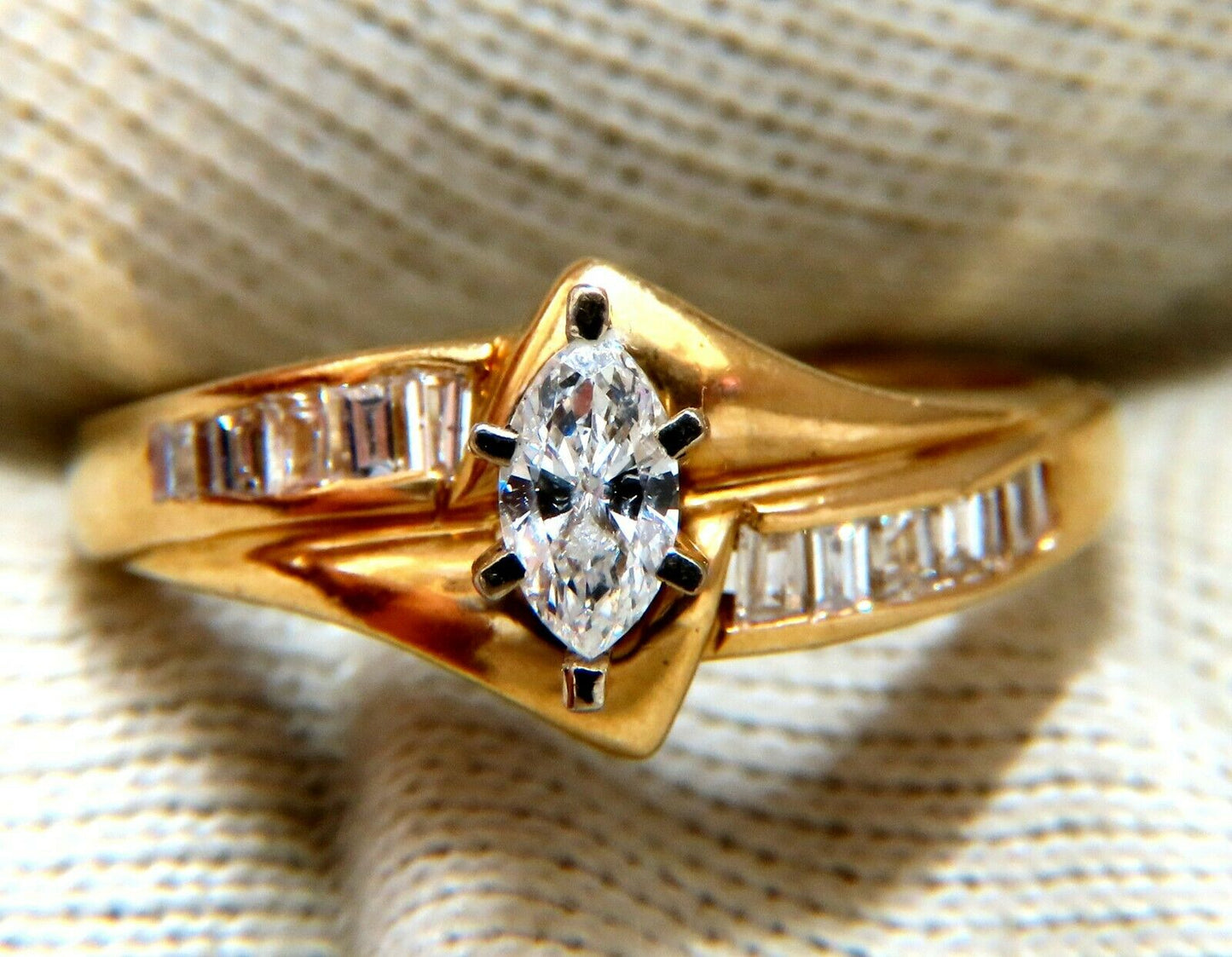 .53ct Natural Marquise Cut Diamond Ring 14kt. Raised