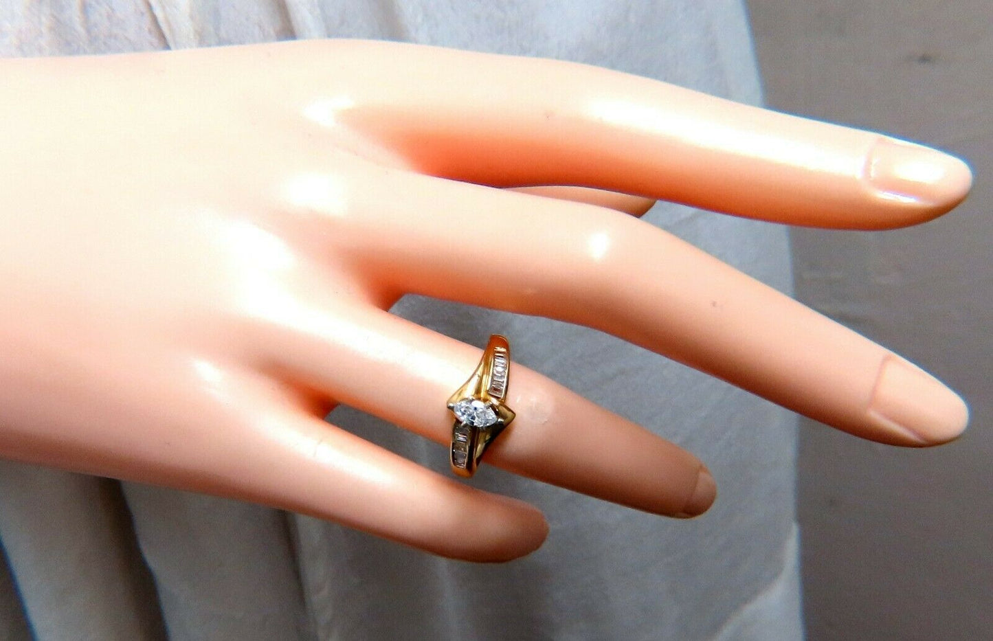 .53ct Natural Marquise Cut Diamond Ring 14kt. Raised
