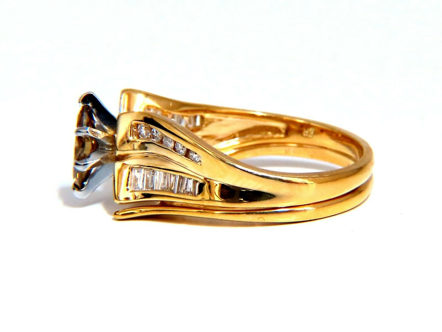 .90ct Natural Fancy Color Yellow Brown Diamond Ring 14kt