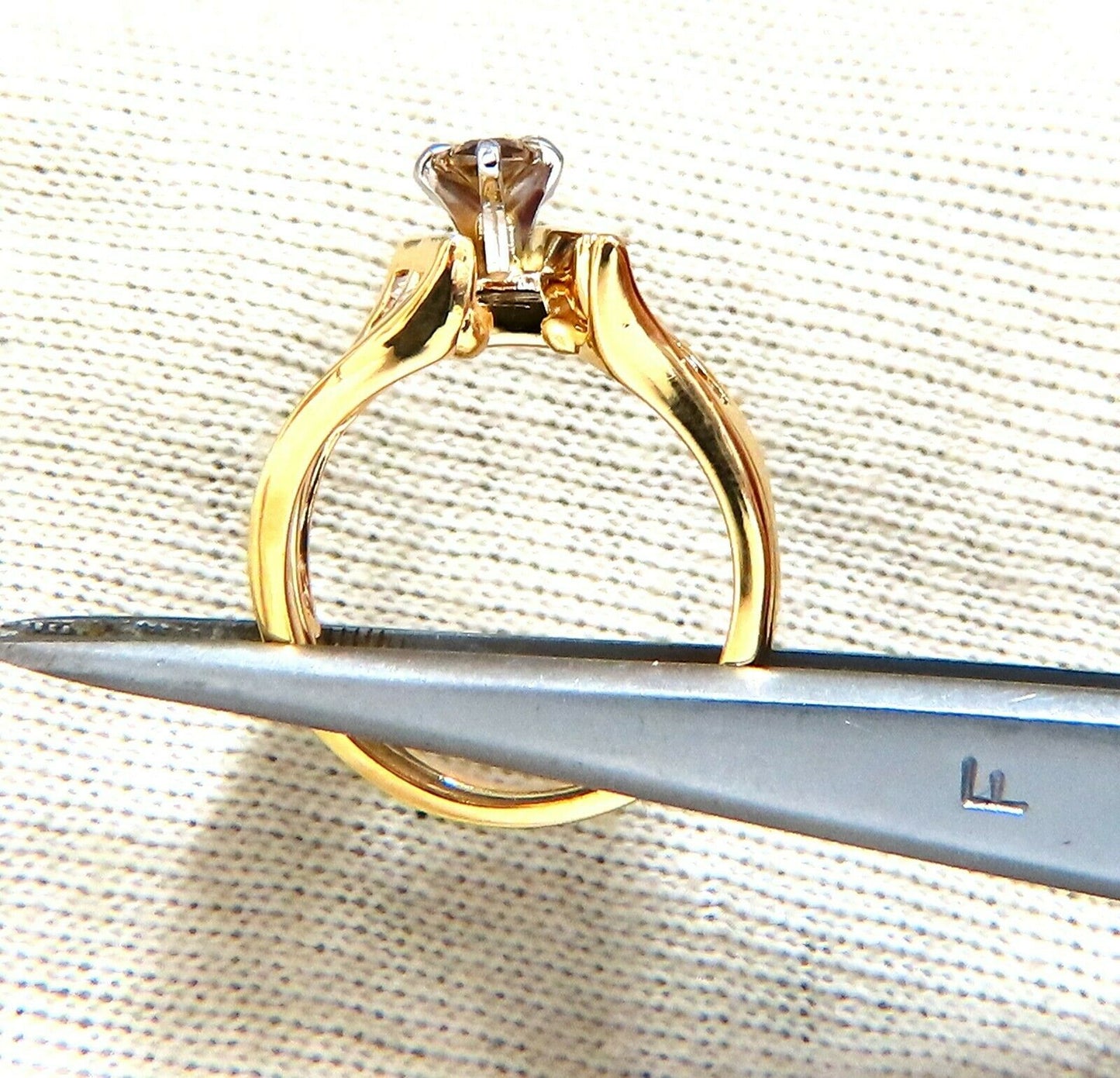 .90ct Natural Fancy Color Yellow Brown Diamond Ring 14kt