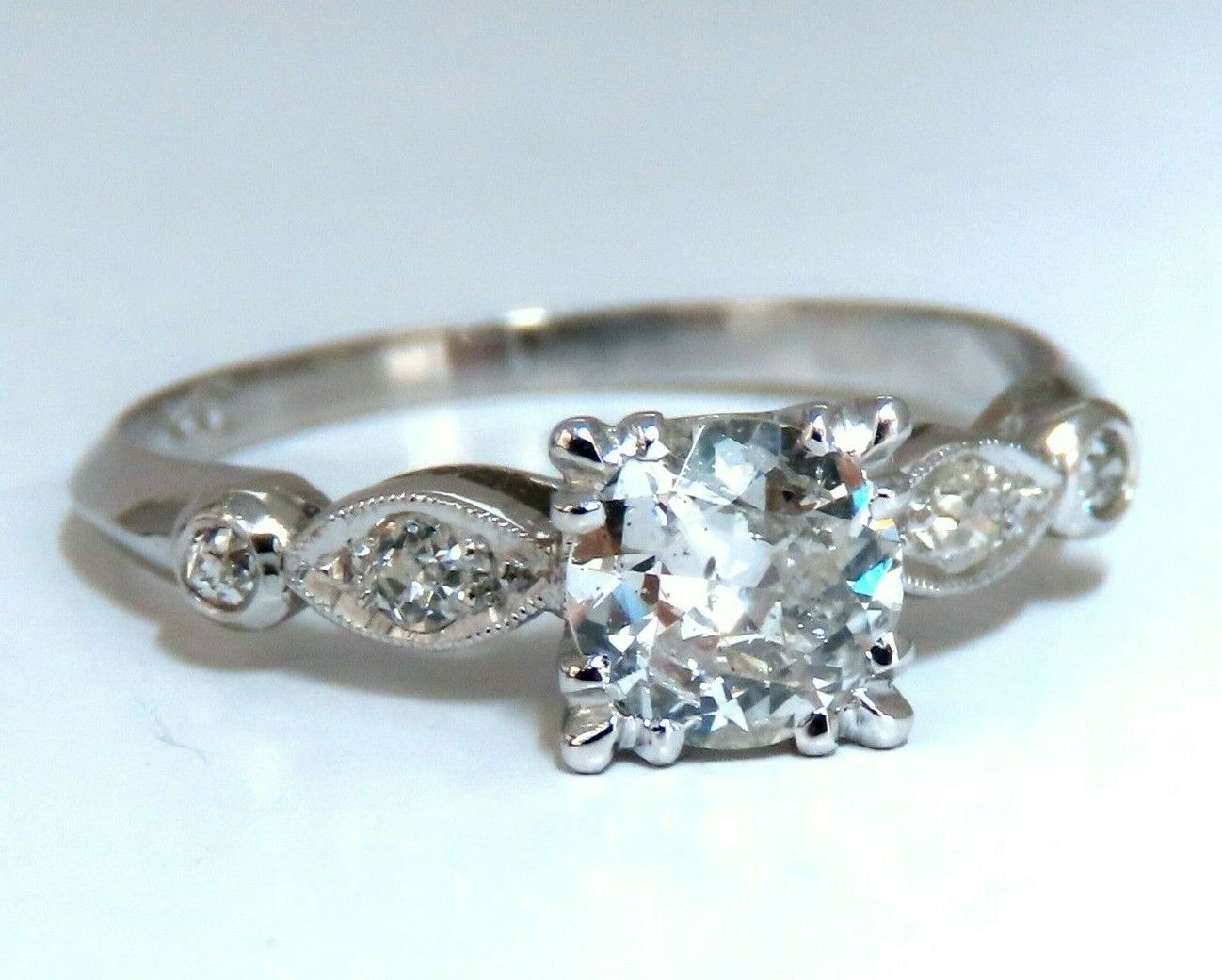 .76ct Natural Round Diamond Vintage Platinum Ring