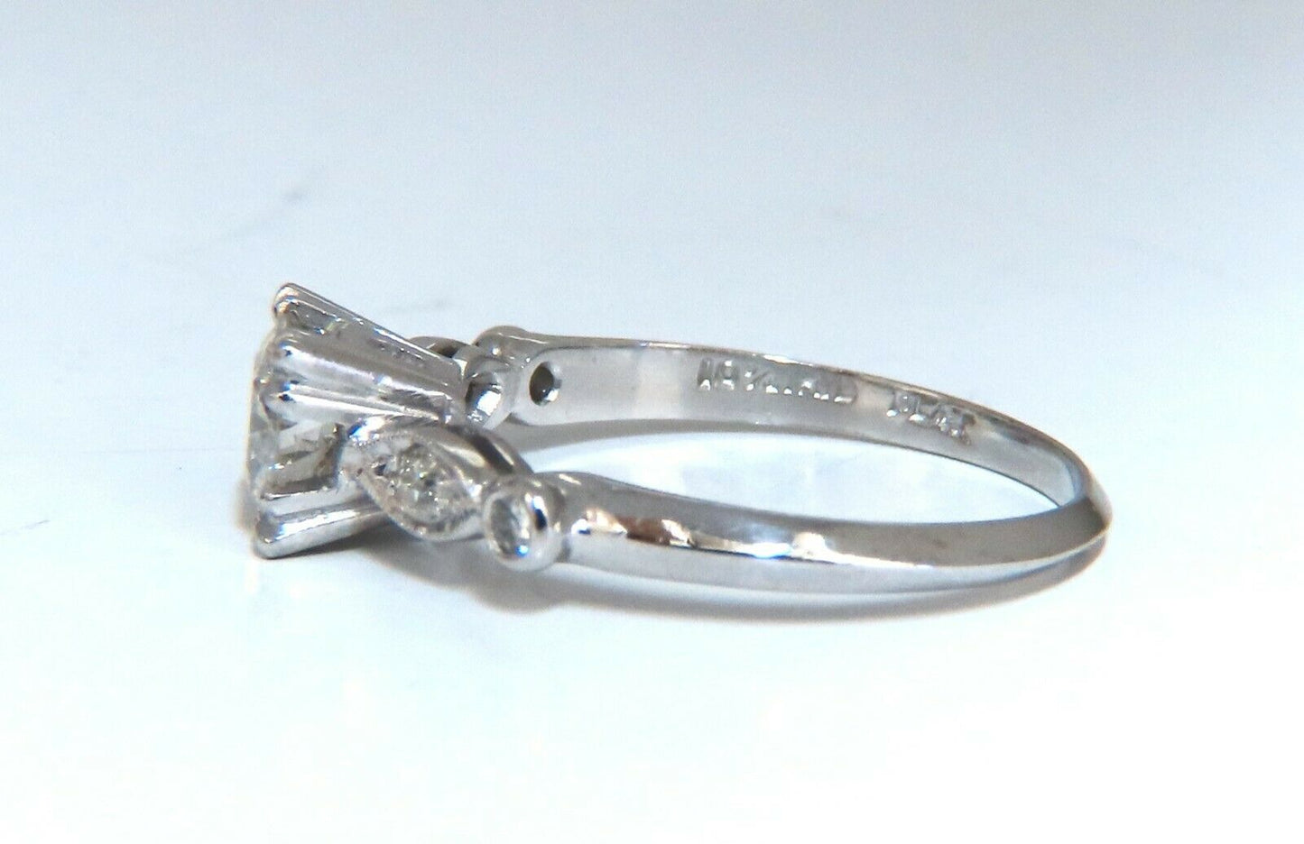 .76ct Natural Round Diamond Vintage Platinum Ring