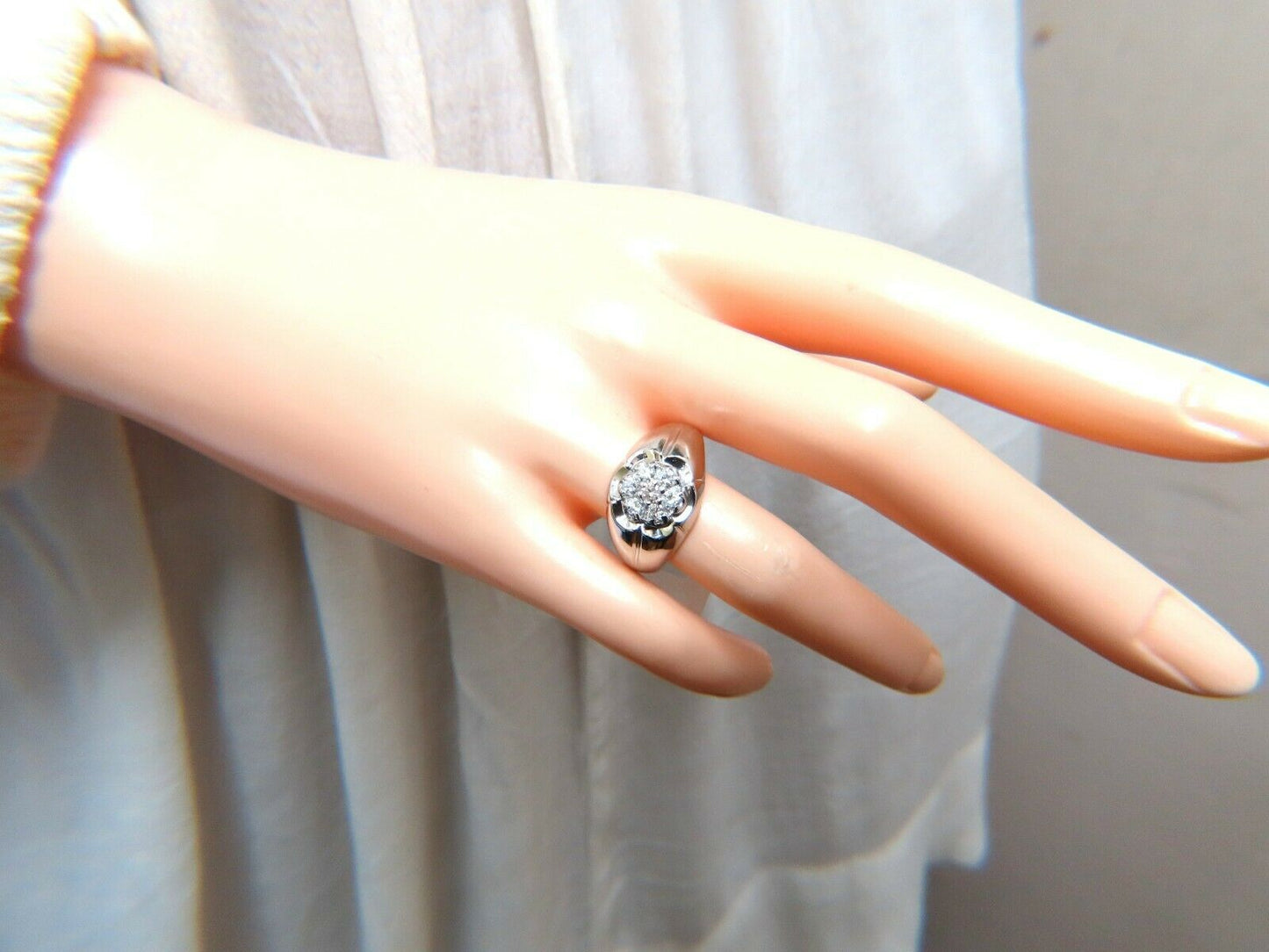 .55ct Natural Round Diamonds Cluster Ring 14kt