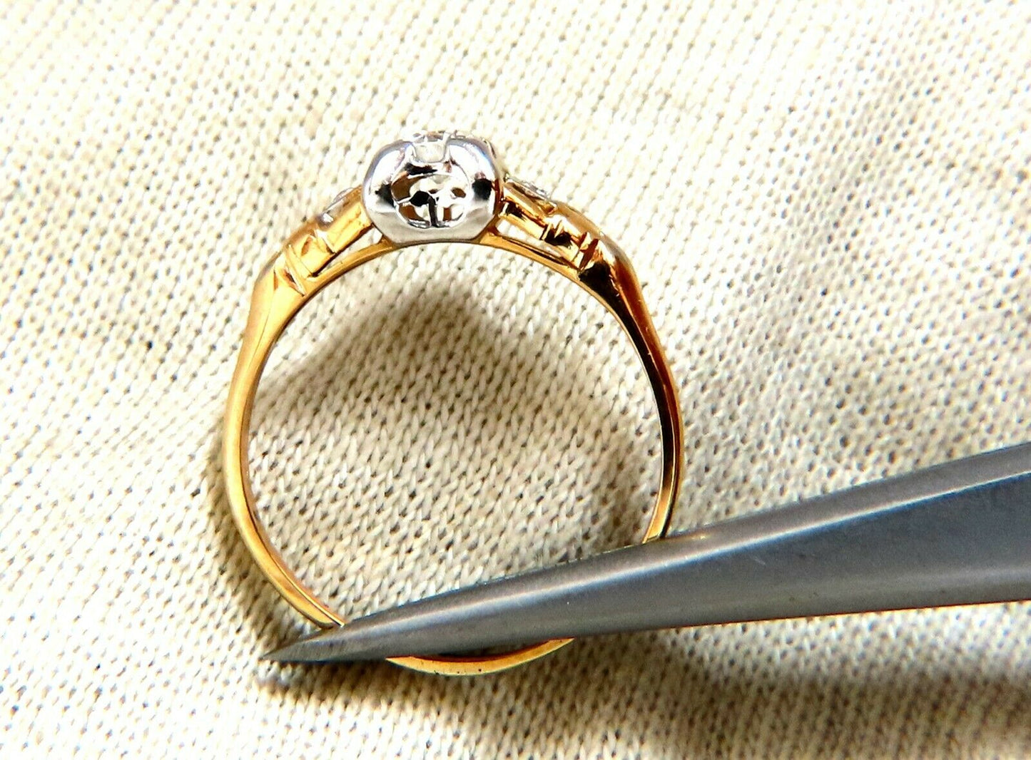 .30ct Vintage Old Miner Diamond Solitaire Ring 14kt