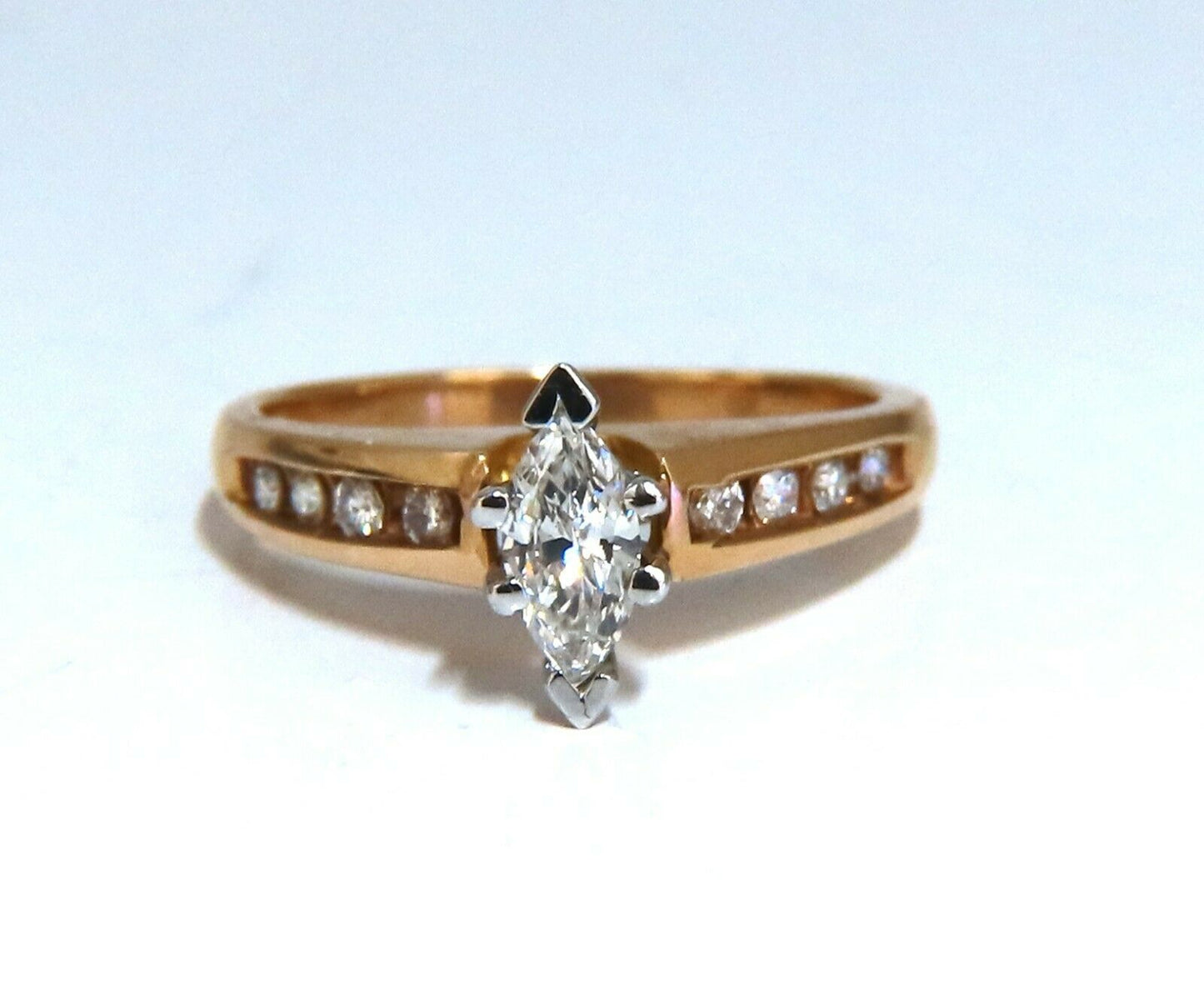 .40ct Natural Marquise Diamonds Accent Ring 14kt