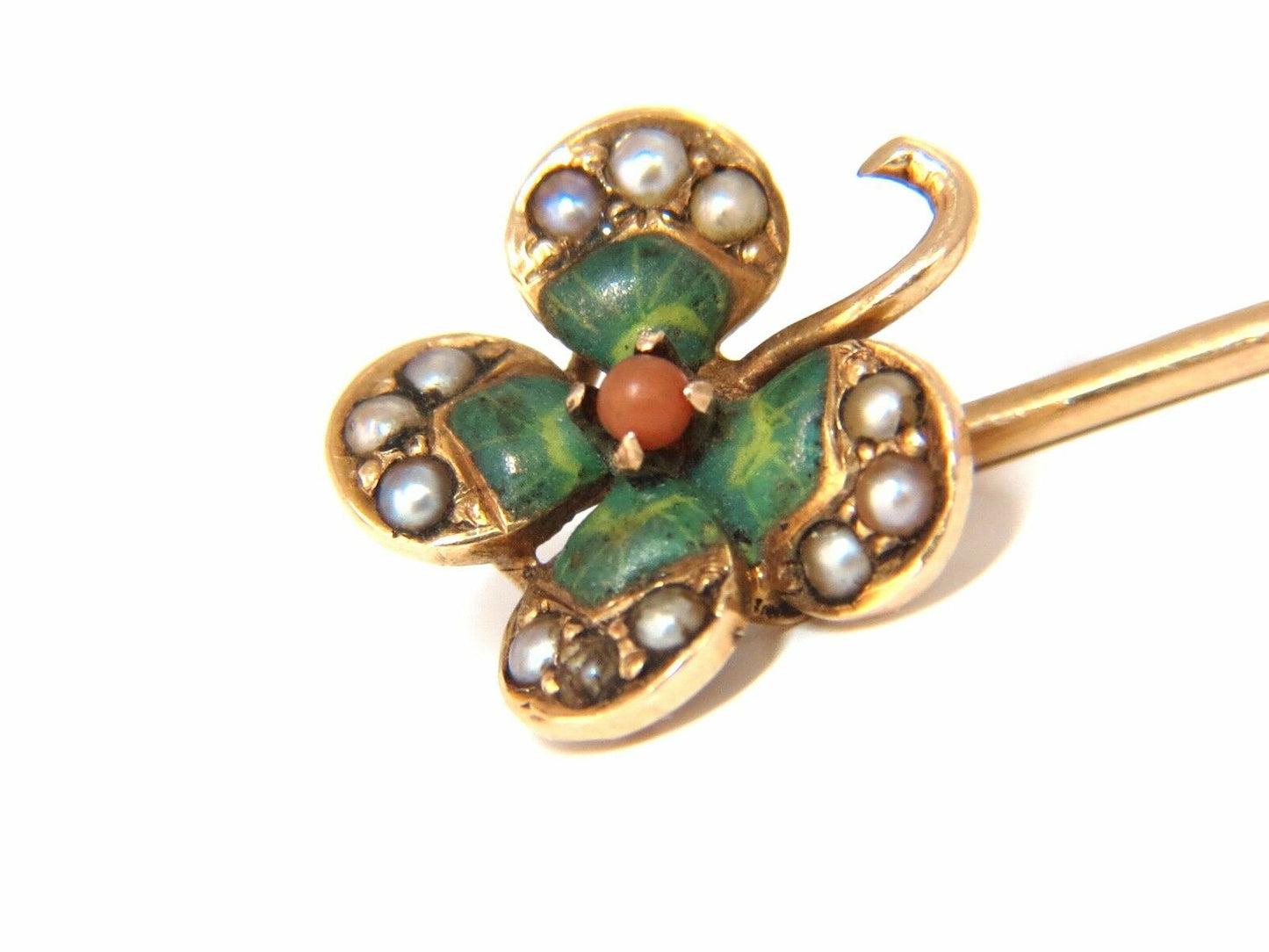 Lot OF (3) Antique Hat Pins Collector Classic Irish Clove Citrine Turquoise