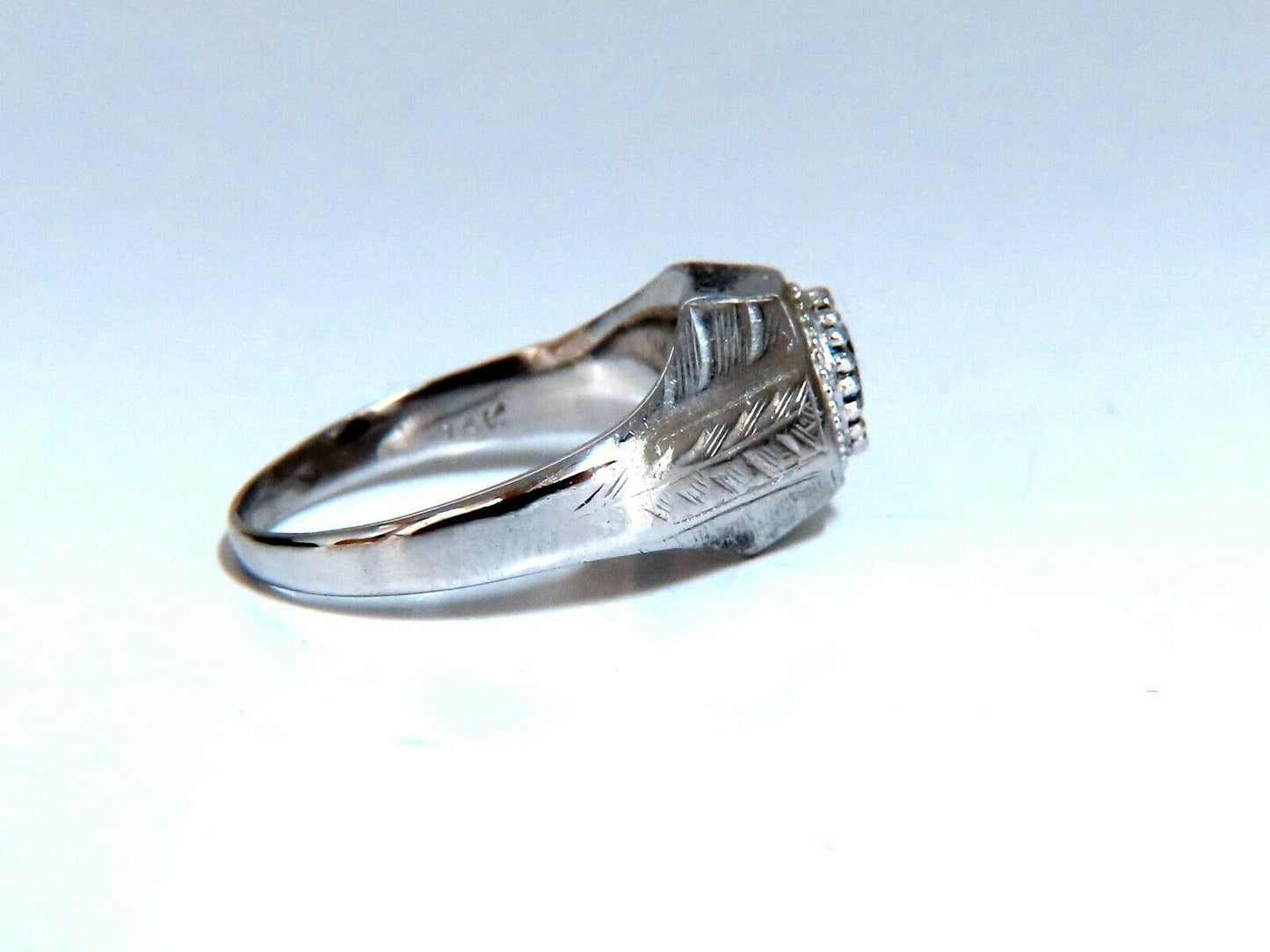 .76ct Natural Periwinkle Blue Sapphire Solitaire Ring 14kt Vintage