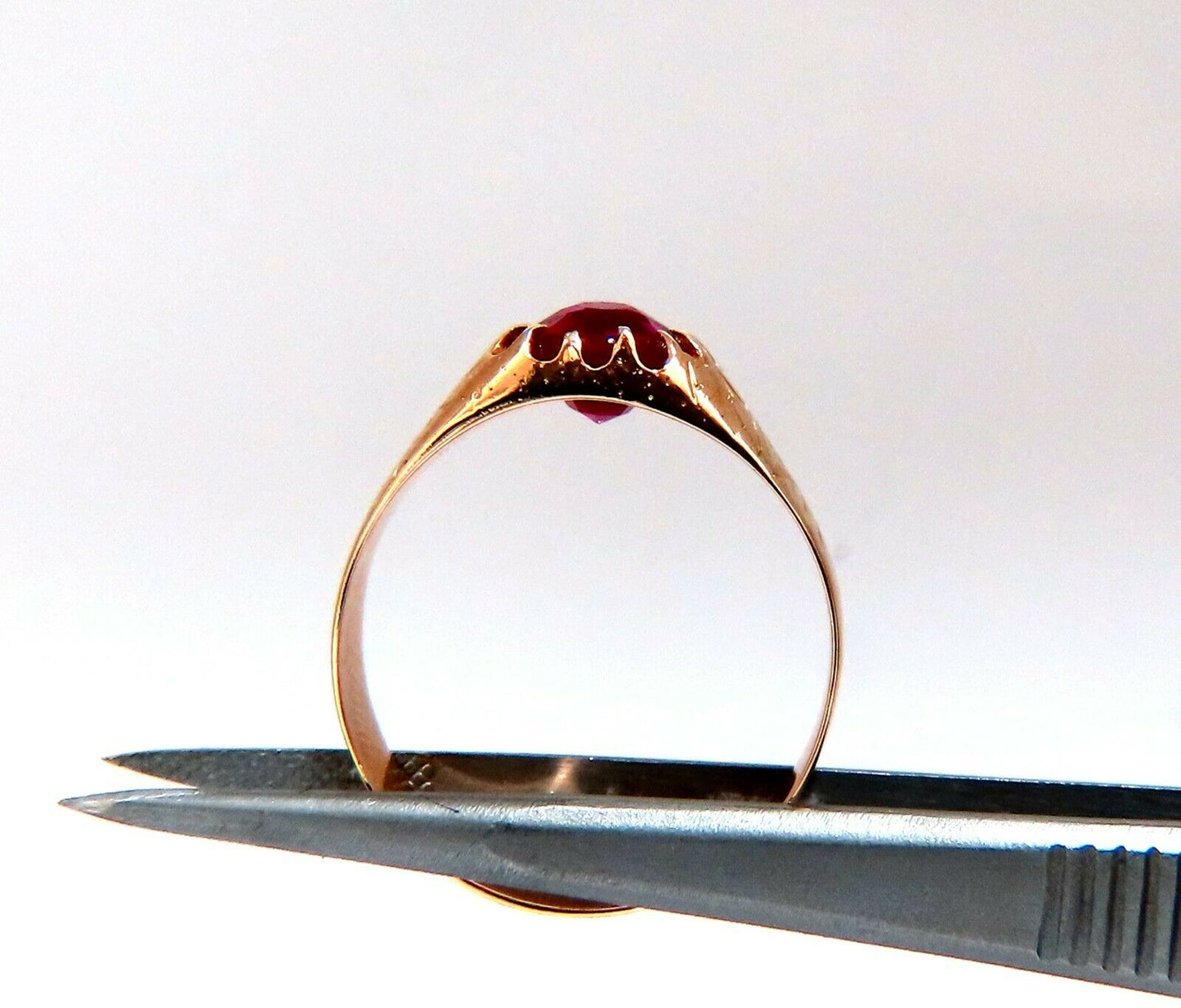 2ct Lab Ruby Vintage European Ring 14kt