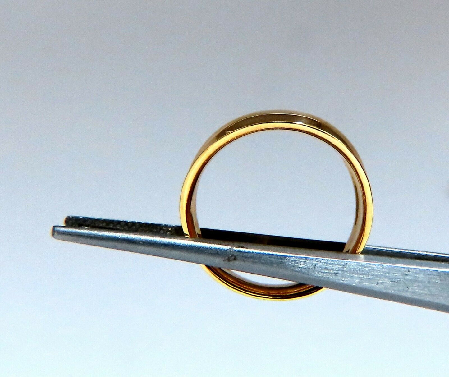 Wide Flat band slight dome ring14kt