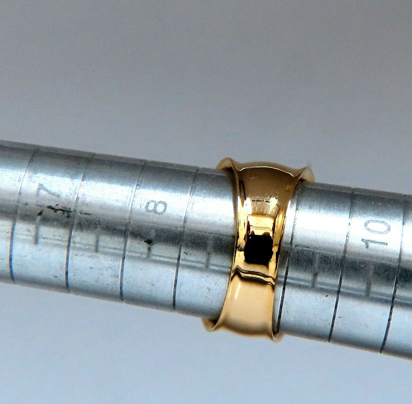 Wide Flat band slight dome ring14kt