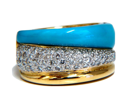 62ct natural diamonds carved turquoise Ring 18kt – Avis Diamond