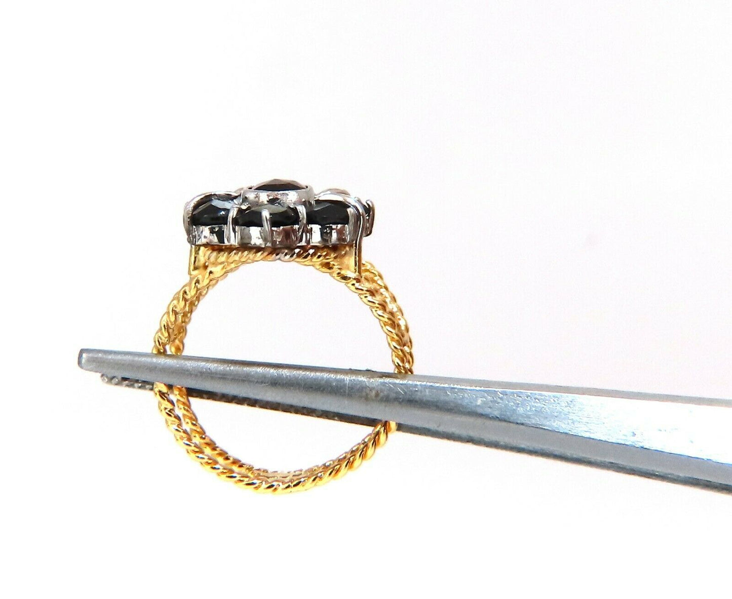 2ct. Natural pear shape and old mine garnets vintage ring 14kt