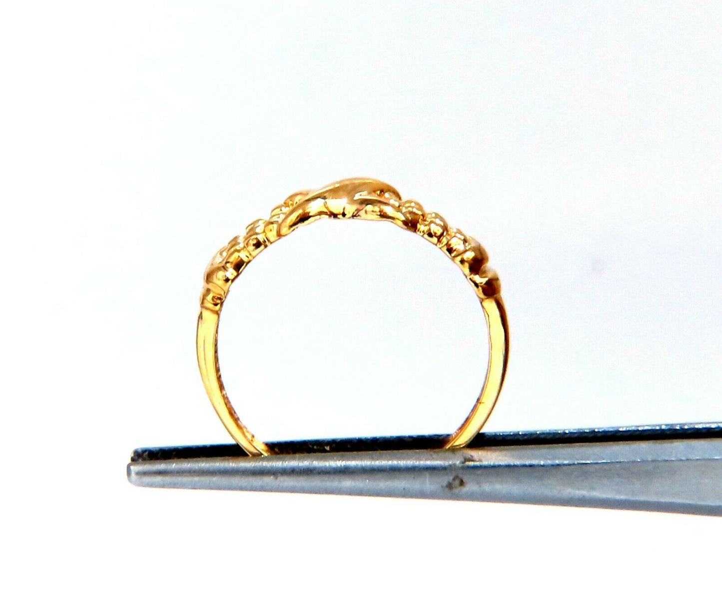 Beaded X Deco 14kt. Gold Ring