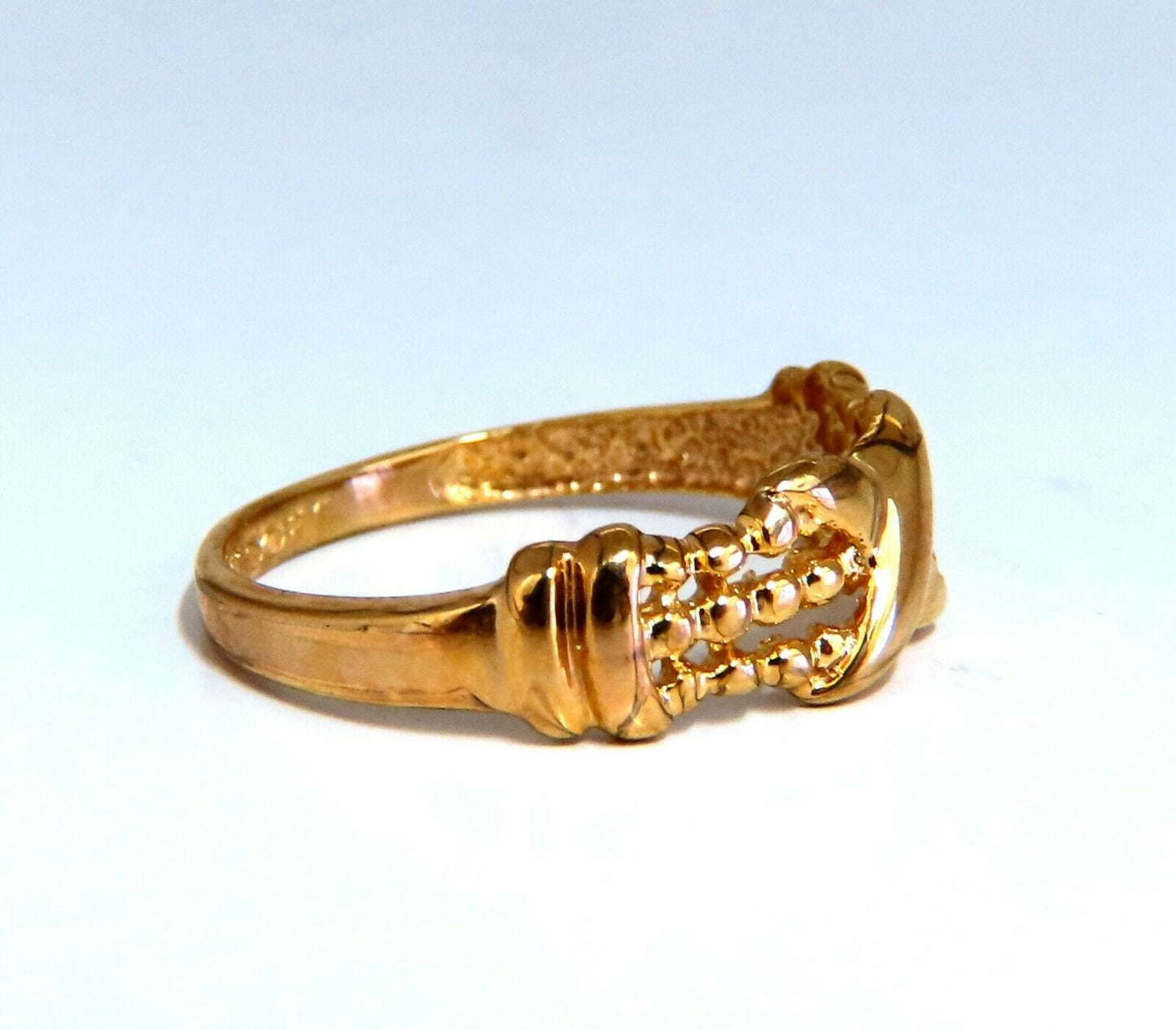 Beaded X Deco 14kt. Gold Ring