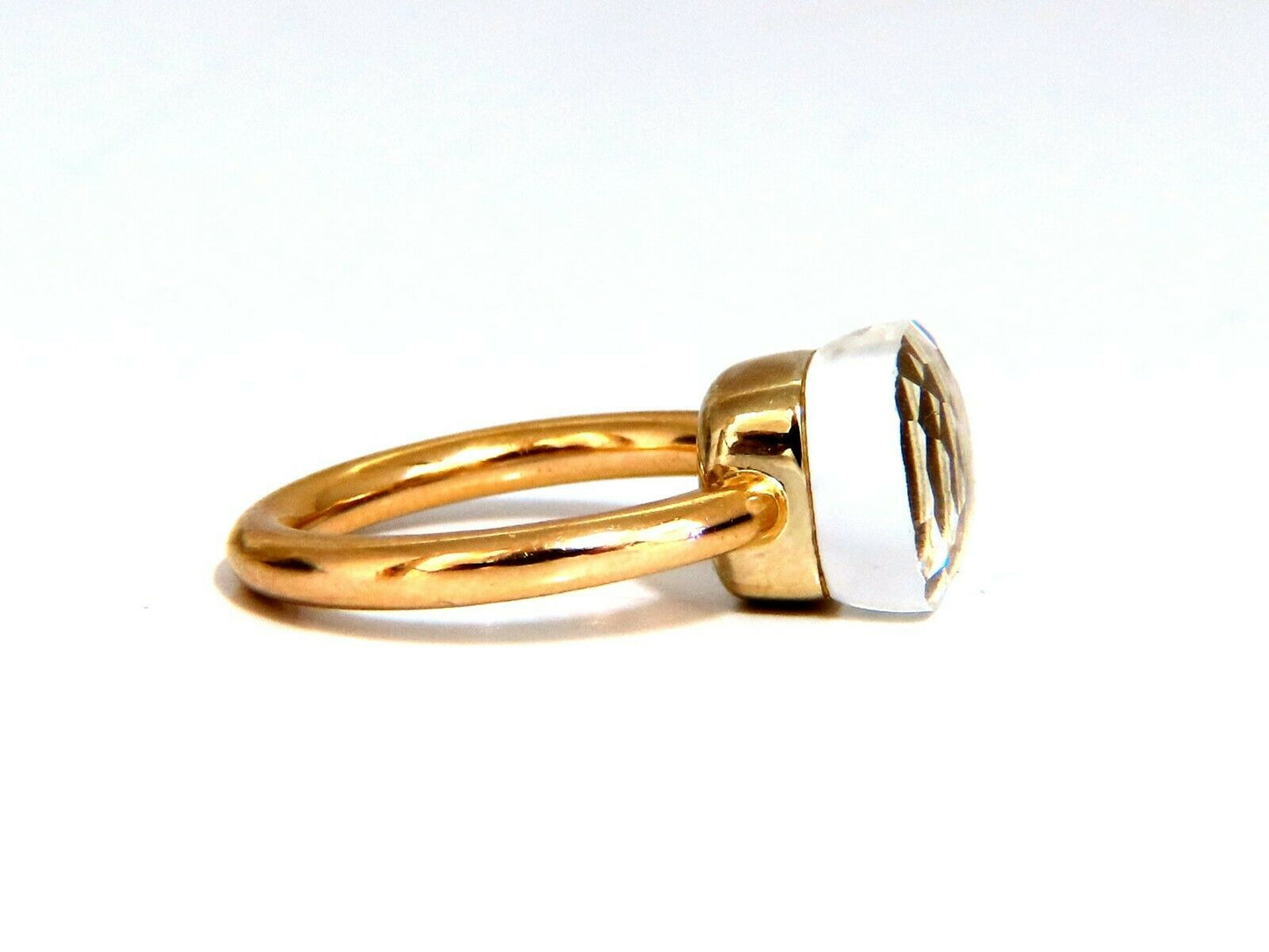 Designer 10x10 mm Natural Quartz Ring 18 Karat