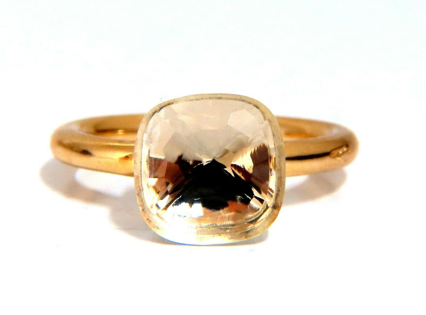 Designer 10x10 mm Natural Quartz Ring 18 Karat