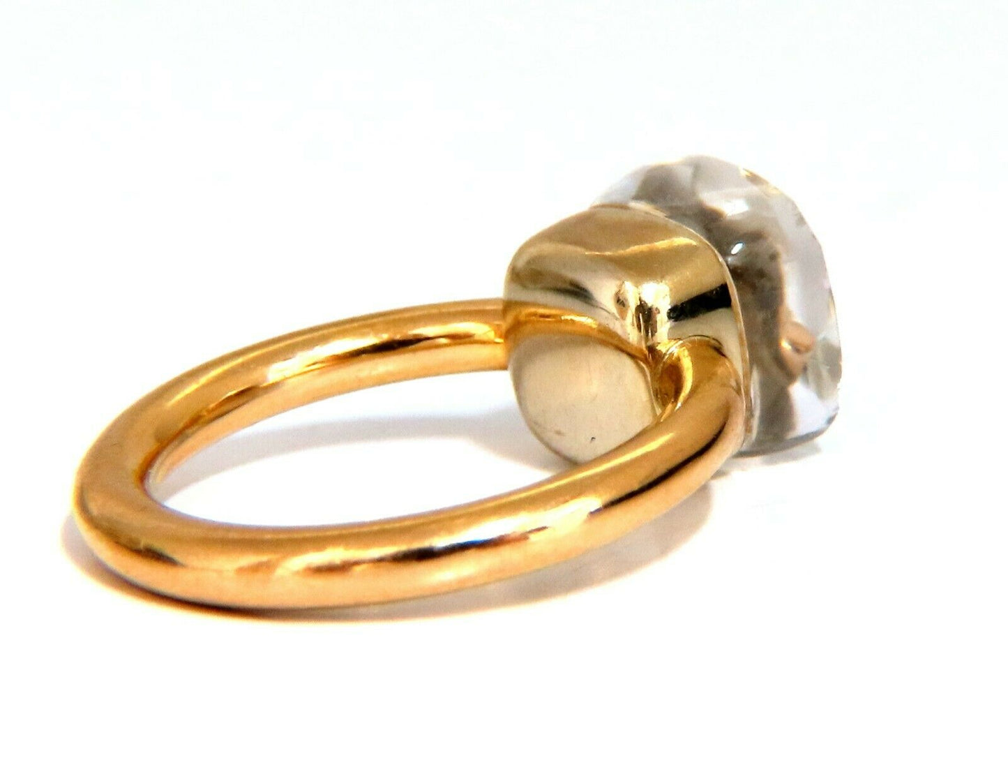 Designer 10x10 mm Natural Quartz Ring 18 Karat