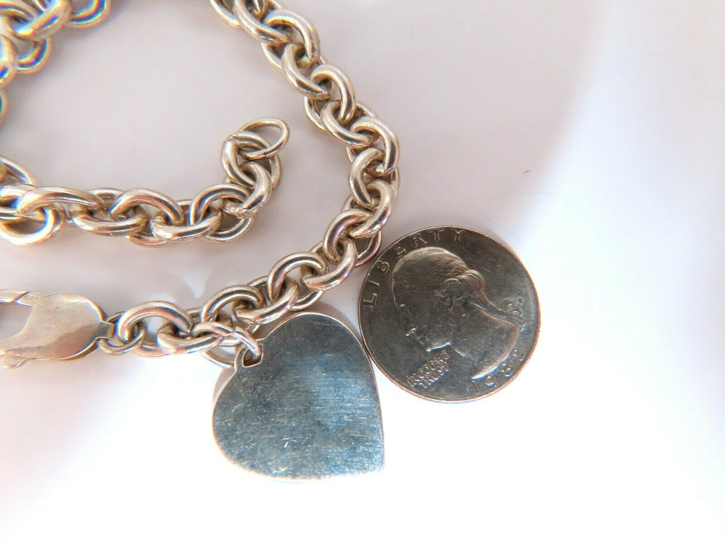 Sterling Silver Toggle Heart Link Bracelet