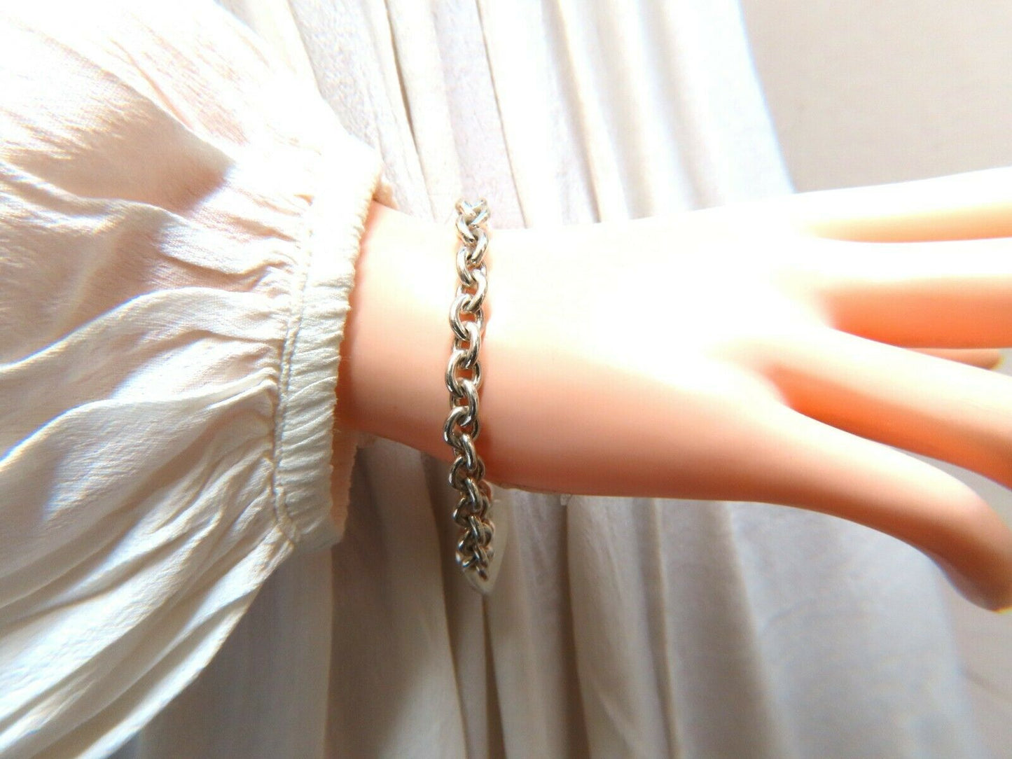 Sterling Silver Toggle Heart Link Bracelet