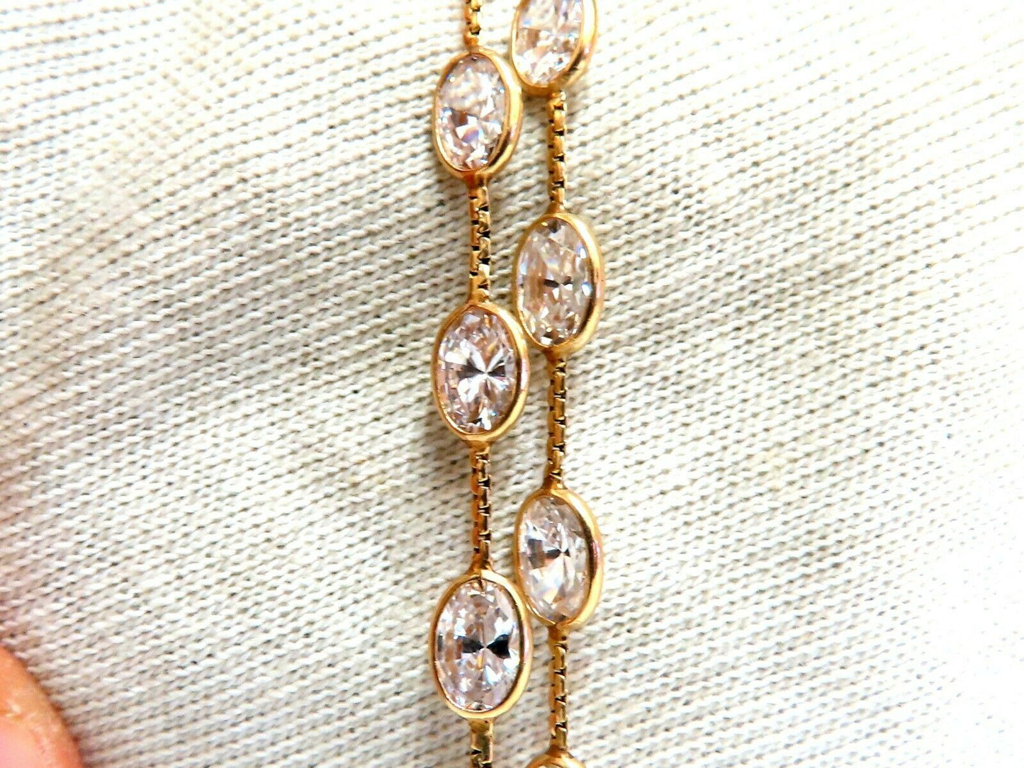 Double Strand CZ yard link bracelet 14kt