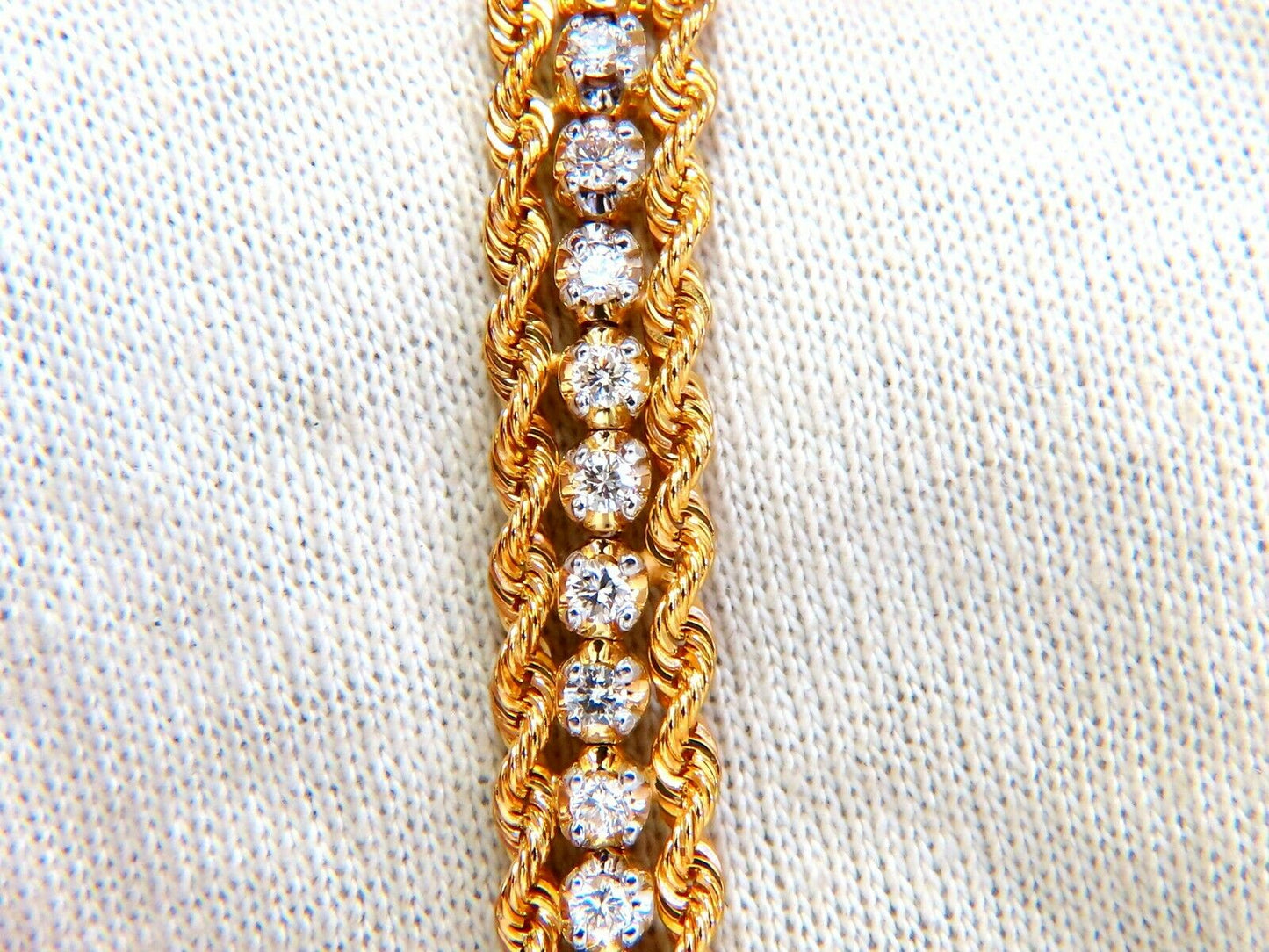 1.50 carat natural round diamonds rope twist link tennis bracelet 14kt