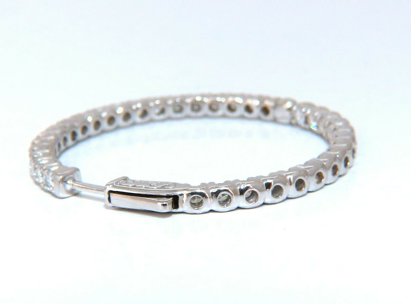 3.90ct Natural Round Diamond circle hoop earrings 14kt 40m share prong