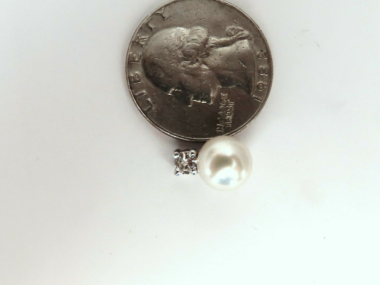 8.5mm South Seas Pearls .50ct Diamonds Stud Earrings 14kt Gold