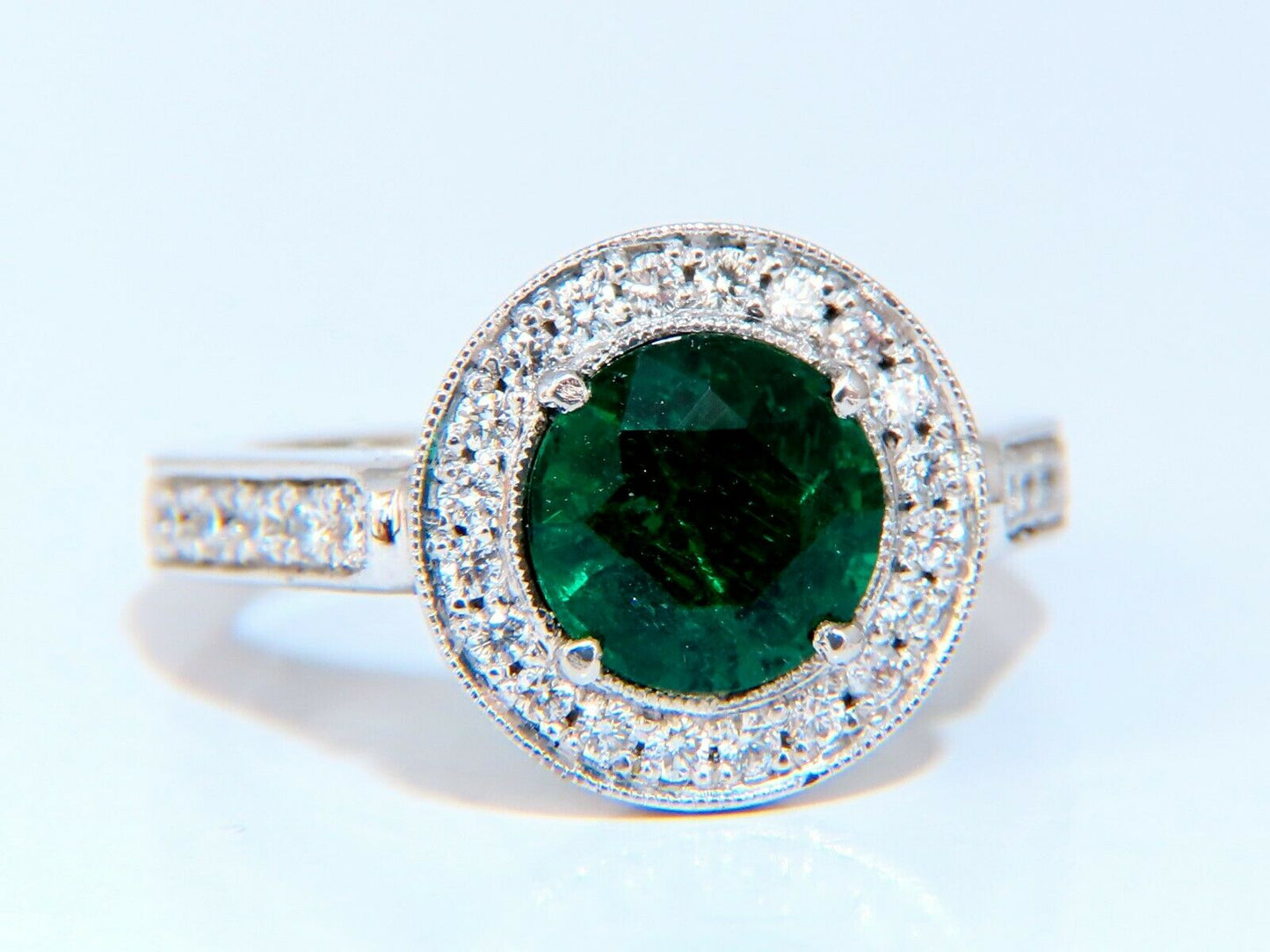 GIA Certified: 1.62ct Natural Emerald Diamonds Ring 14kt (F1)
