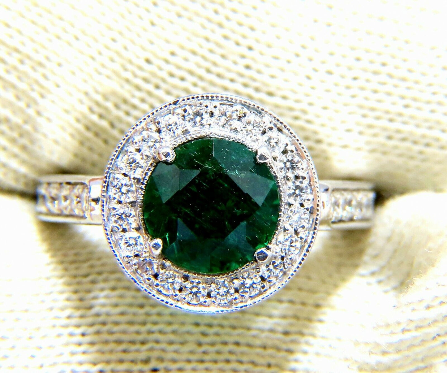 GIA Certified: 1.62ct Natural Emerald Diamonds Ring 14kt (F1)