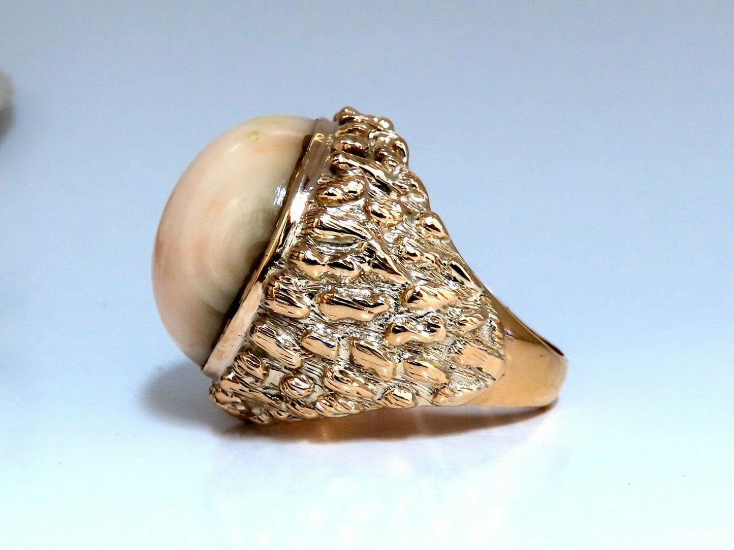 GIA Certified Natural Coral Ring 14kt